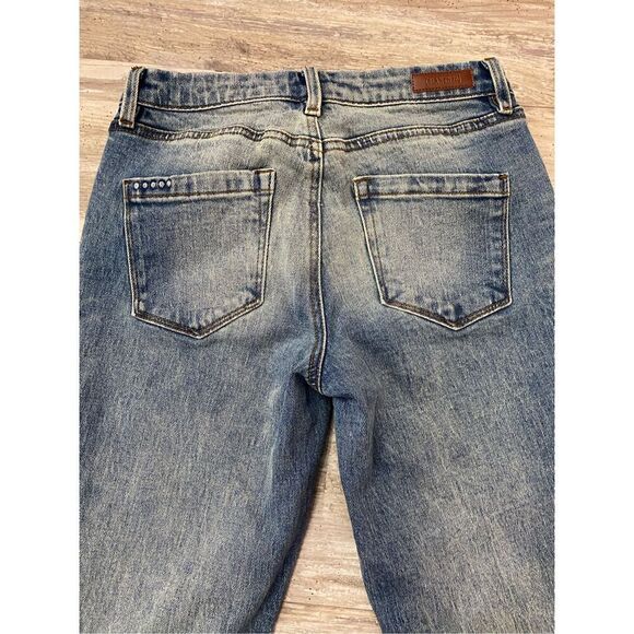 Blank NYC The Hoyt Jeans High Rise Mini Flare Raw Hem Women’s Sz 25 Waist - Picture 8 of 9